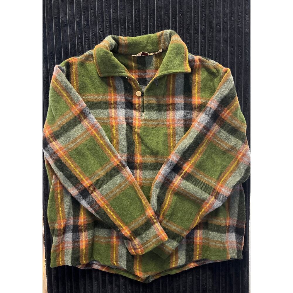 FOX KNAPP 50s Wool Flannel Plaid Jacket L